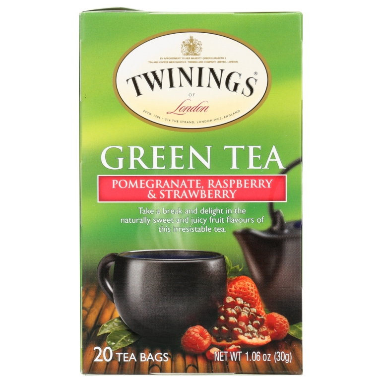 Green Tea Pomegranate Raspberry & Strawberry, 20 Tea Bags, 1.06 Oz