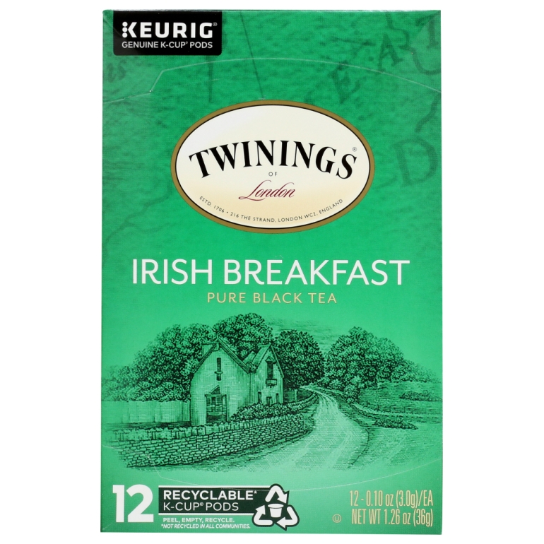 Irish Breakfast Pure Black Tea 12 K-Cup Pods, 1.27 oz