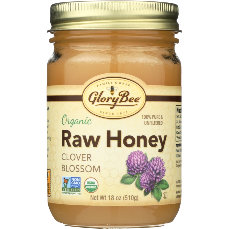 Organic Raw Honey Clover Blossom, 18 oz