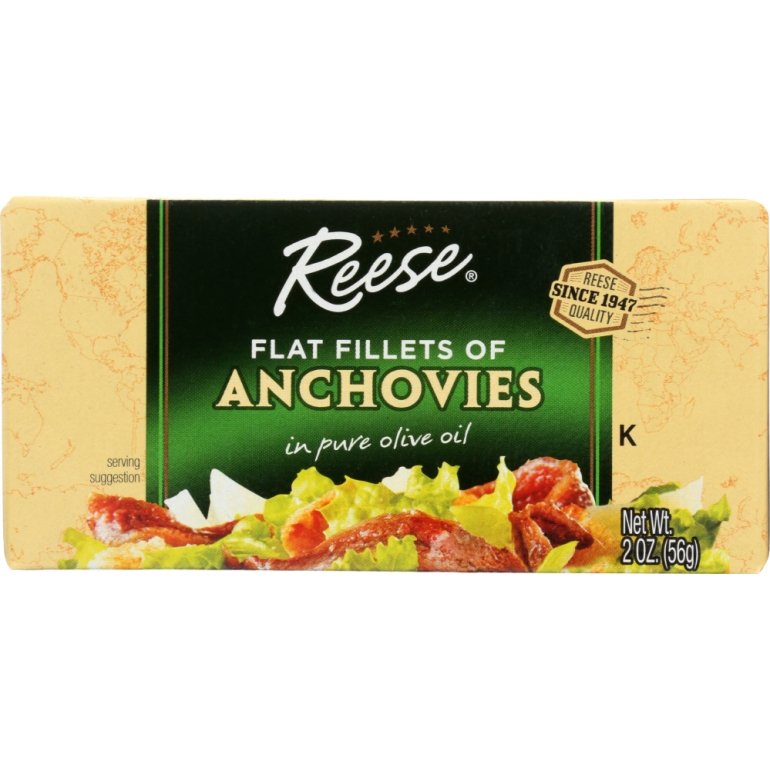 Flat Fillets of Anchovies in Pure Olive Oil, 2 oz