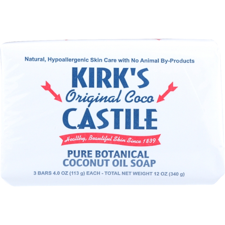 Natural Original Coco Castile Soap 3x4oz Bars, 12 Oz