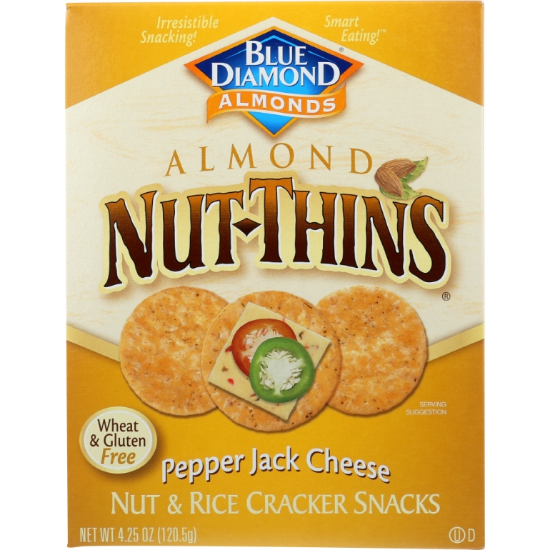 Almond Nut-Thins Cracker Snacks Pepper Jack Cheese, 4.25 oz