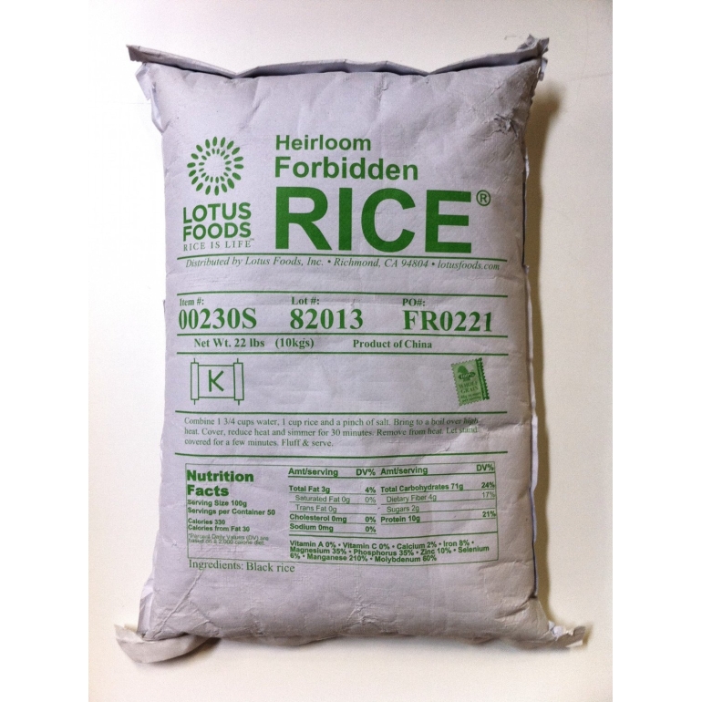 Heirloom Forbidden Rice, 22-Pound Bag