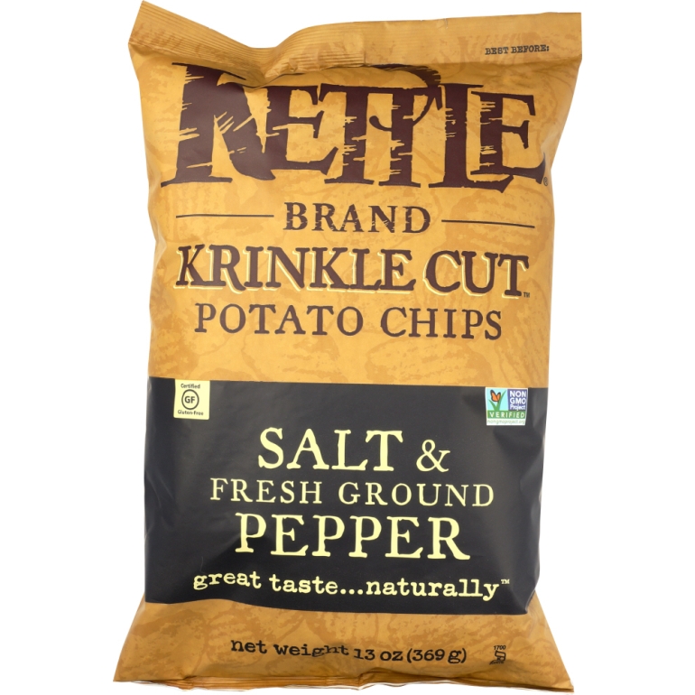 Krinkle Cut Potato Chips Salt & Fresh Ground Pepper, 13 oz