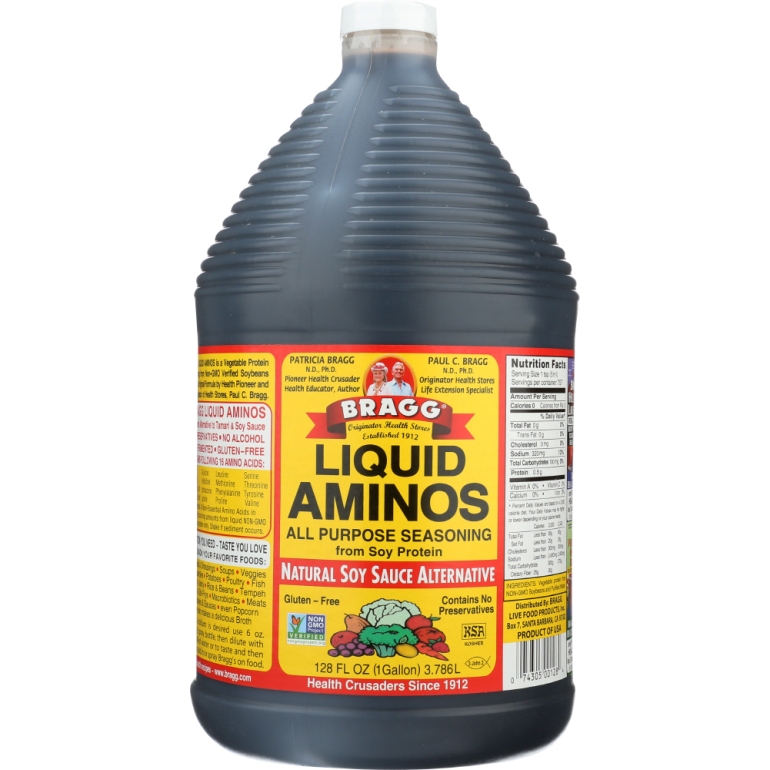 Liquid Aminos All Purpose Seasoning Natural Soy Sauce Alternative, 1 gallon