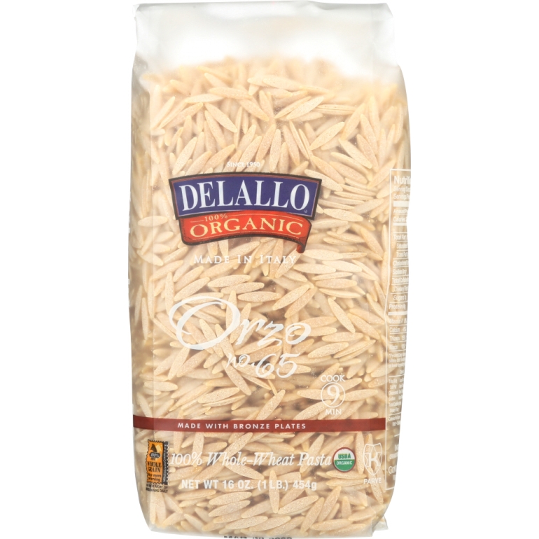 Orzo No. 65 100% Organic Whole Wheat Pasta, 16 oz