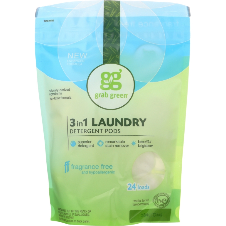 3-in-1 Laundry Detergent 24 Loads Fragrance Free, 15.2 oz