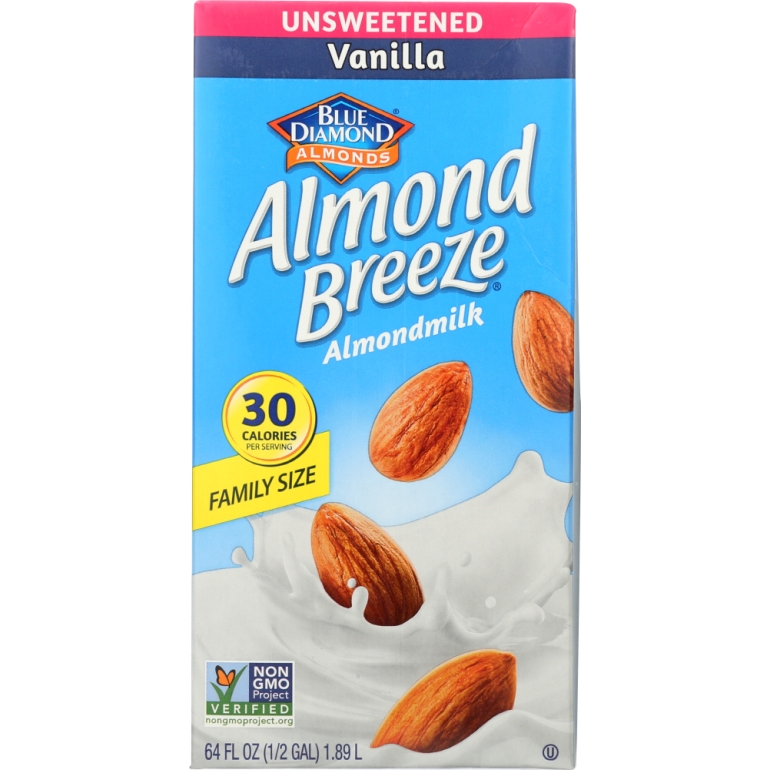 Almond Breeze Vanilla Unsweetened, 64 oz