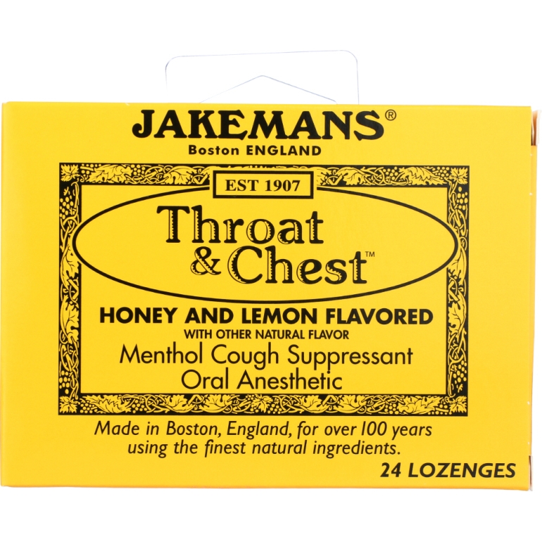 Lozenge Throat and Chest Honey and Lemon, 24 pc