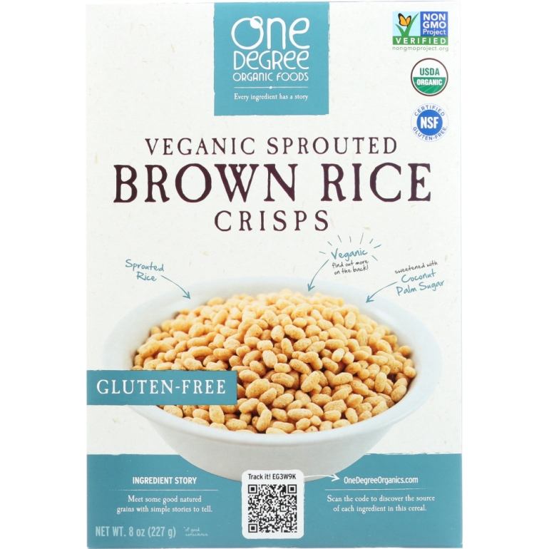 Veganic Sprouted Brown Rice Crisps Cereal, 8 oz