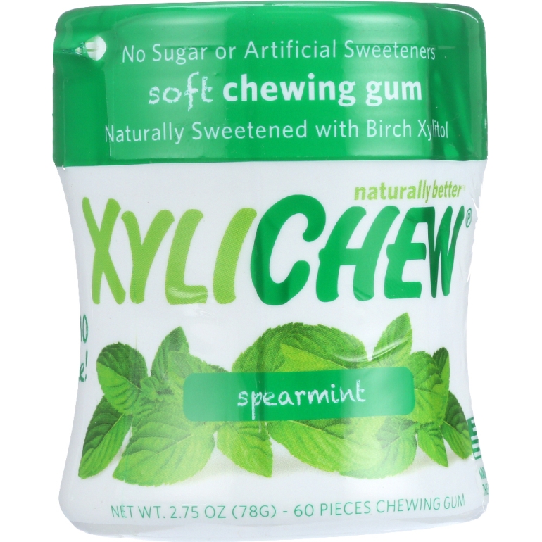 Sugar Free Chewing Gum Spearmint Jar, 60 pc