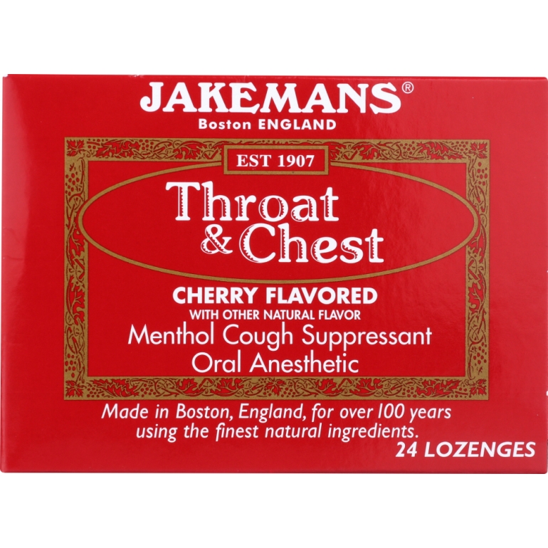 Lozenge Throat and Chest Cherry Menthol, 24 pc