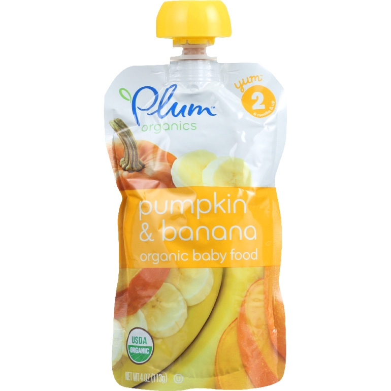 Organic Baby Food Stage 2 Pumpkin & Banana, 4 oz