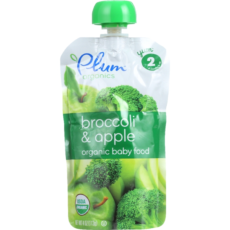 Organic Baby Food Stage 2 Broccoli & Apple, 4 oz