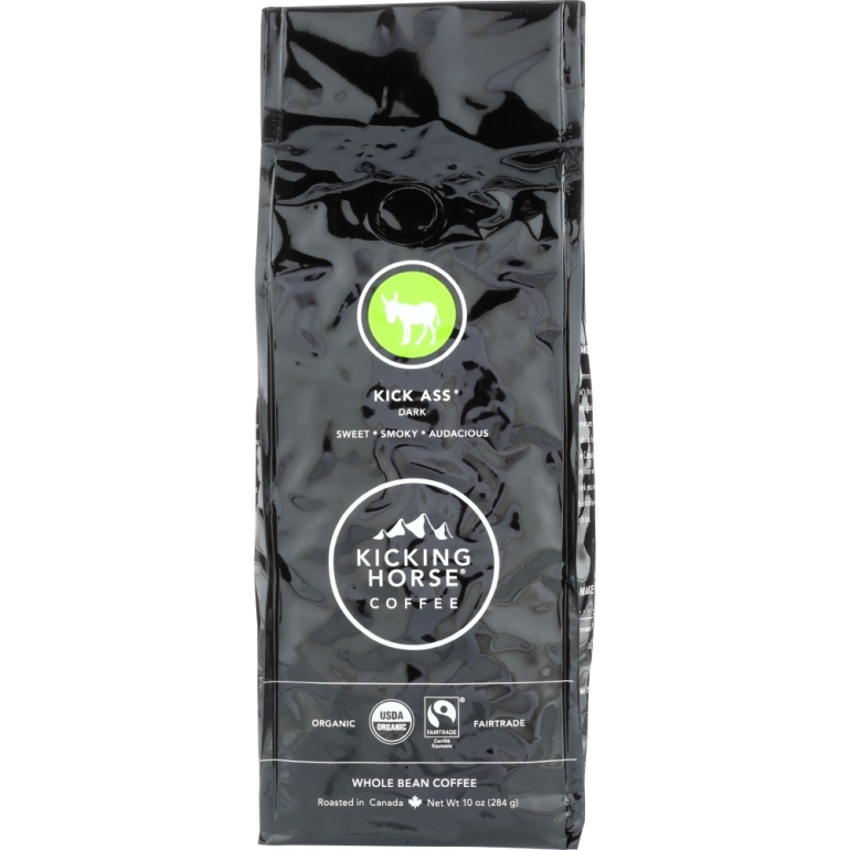 Kick Ass Dark Roast Whole Bean, 10 oz