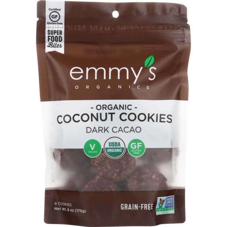 Coconut Cookies Dark Cacao, 6 oz