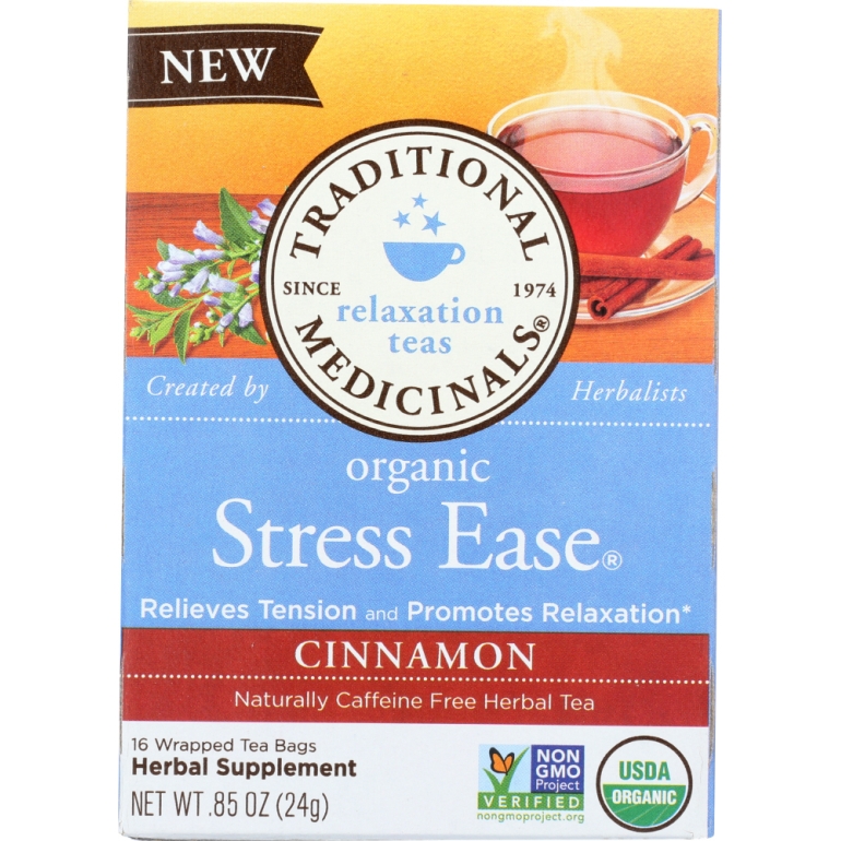 Organic Stress Ease Cinnamon Tea 16 Tea Bags, 0.85 oz