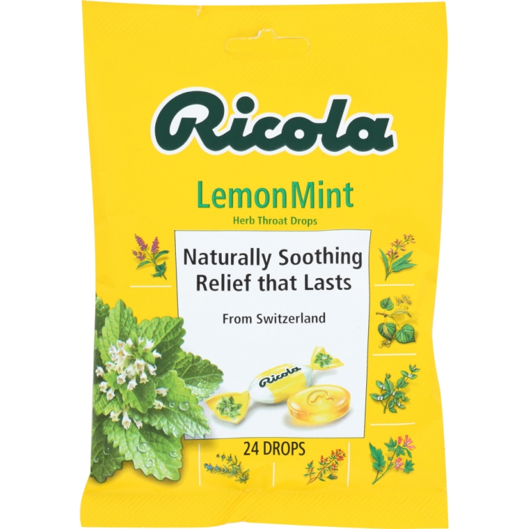 Natural Herb Throat Drops Lemon Mint, 24 pc 1 EA