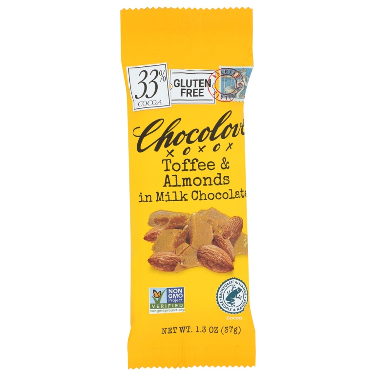 Toffee & Almonds In Milk Chocolate Bar, 1.3 oz