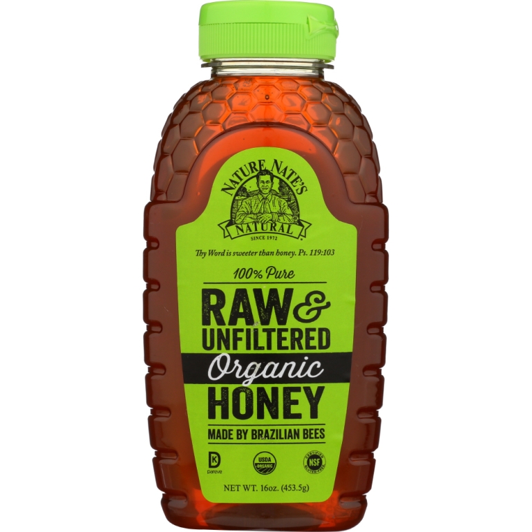 100% Pure Raw and Unfiltered Organic Honey, 16 oz