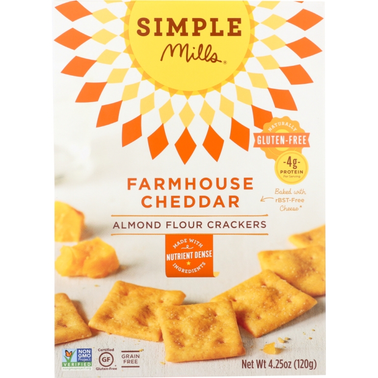 Almond Flour Crackers Farmhouse Cheddar, 4.25 oz