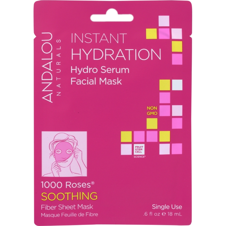 Instant Hydration Hydro Serum Facial Mask 1000 Roses Soothing, 0.6 oz