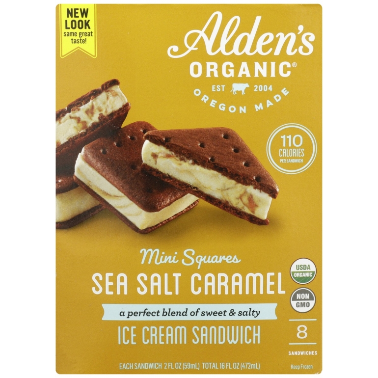 Mini Squares Organic Ice Cream Sandwich Square Salted Caramel, 16 oz