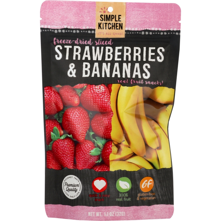 Strawberries & Bananas Real Fruit Snacks, 1.1 oz