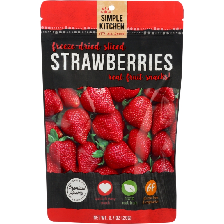 Freeze Dried Sliced Strawberries Real Fruit Snacks, 0.7 oz