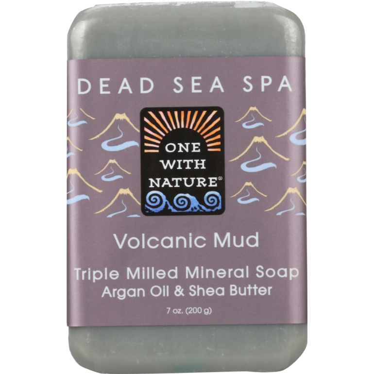 Volcanic Mud Triple Milled Mineral Bar Soap Argan Oil & Shea Butter, 7 oz
