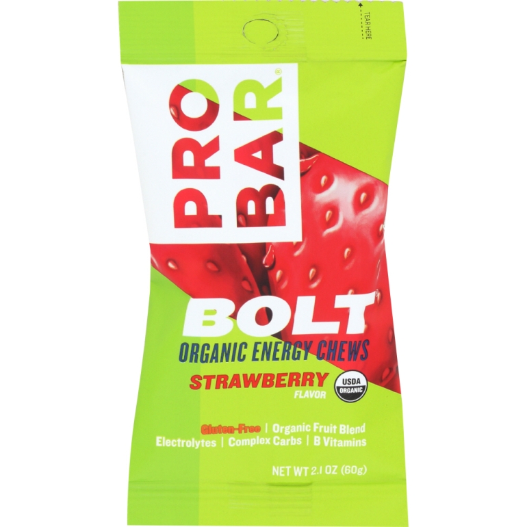 Bolt Organic Energy Chew Strawberry, 2.1 oz