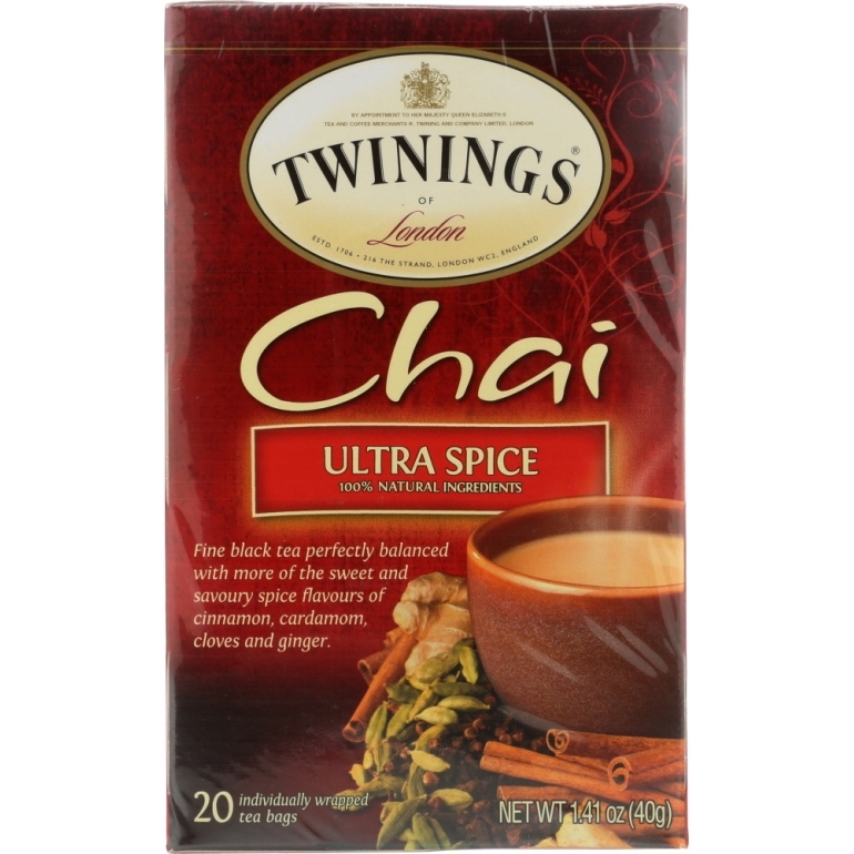 Tea Tea Chai Ultra Spice, 20 Tea Bags, 1.41 oz