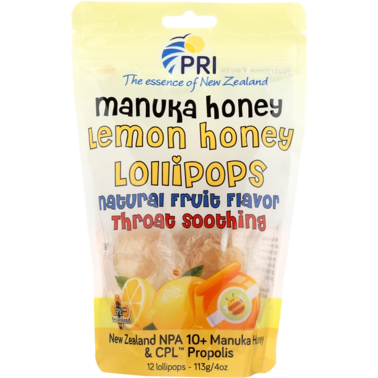 Lollipops Lemon & Honey Throat Soothing 12 Counts, 4 oz