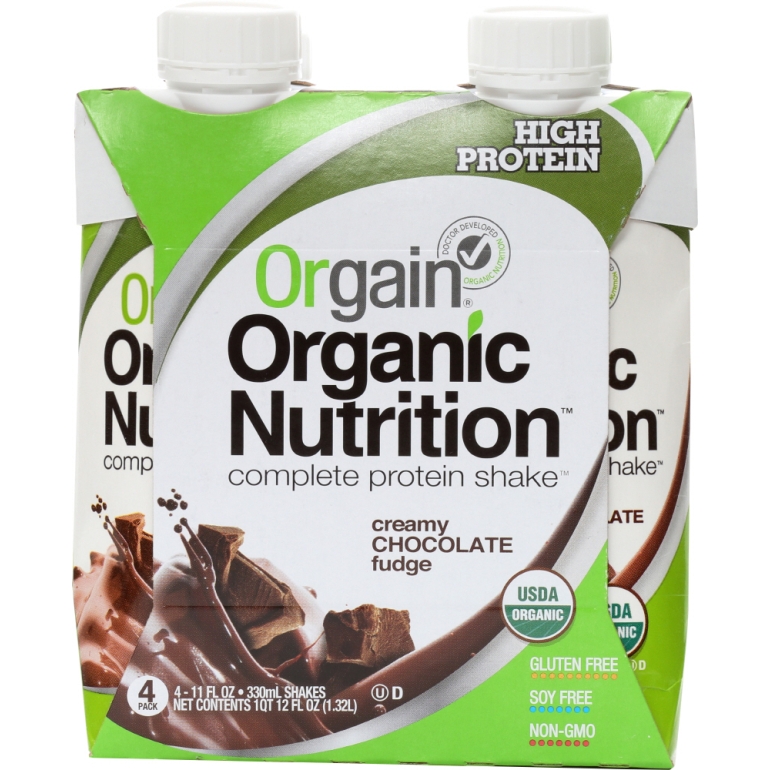 Organic Nutritional Shake Creamy Chocolate Fudge 4 count, 44 oz