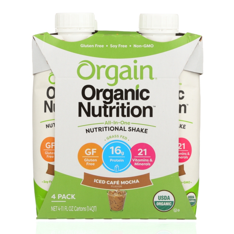 Organic Iced Cafe Mocha Nutritional Shake 4 count (11 oz each), 44 oz