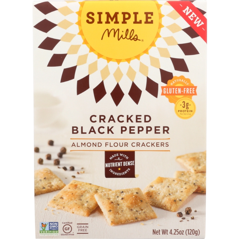 Cracked Black Pepper Almond Flour Crackers, 4.25 oz