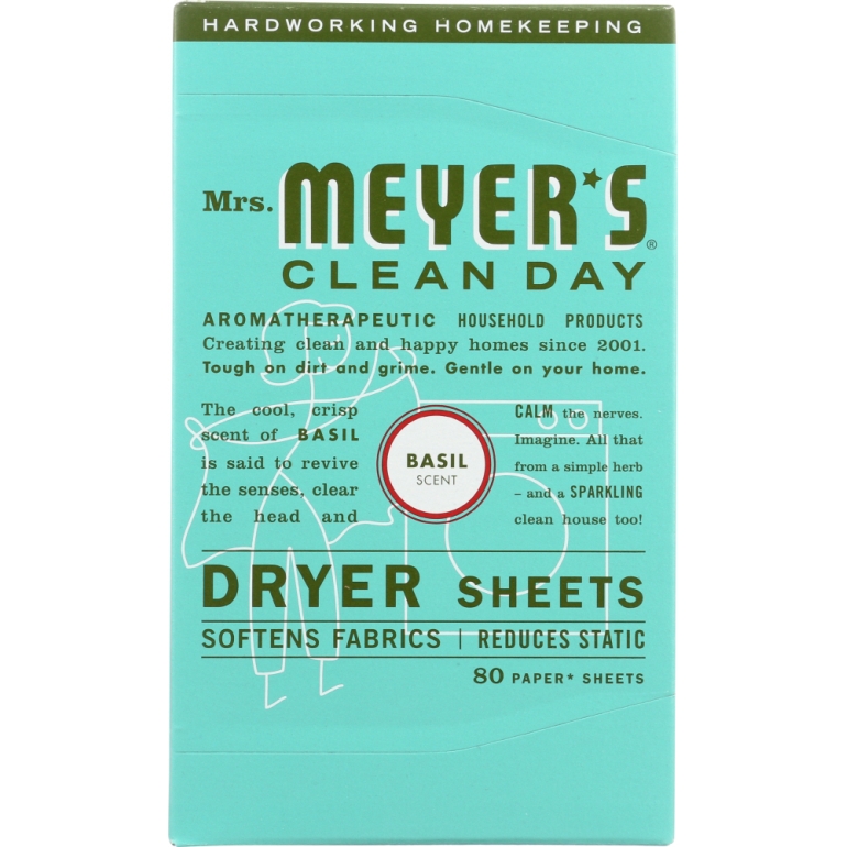 Clean Day Dryer Sheets Basil Scent, 80 sheets