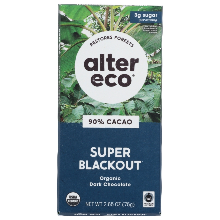 Chocolate Bar Super Blackout Organic, 2.65 oz