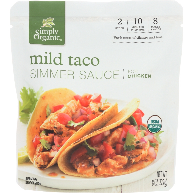 Sauce Mild Taco Simmer Organic, 8 oz
