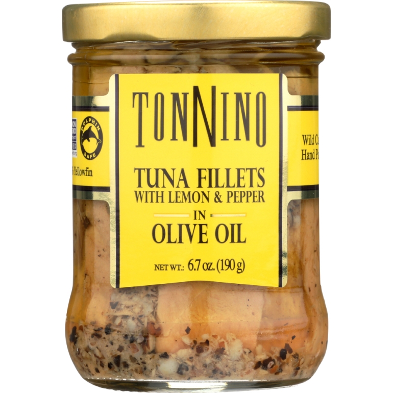 Tuna Fillets with Lemon & Peppers in Olive Oil, 6.7 oz