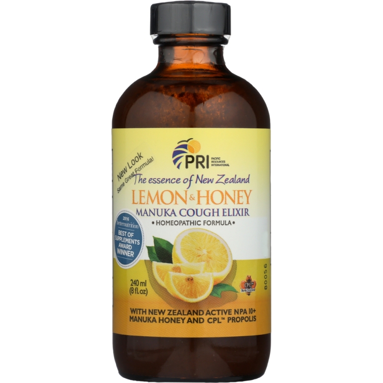 Cough Elixir Lemon Manuka Honey, 8 oz
