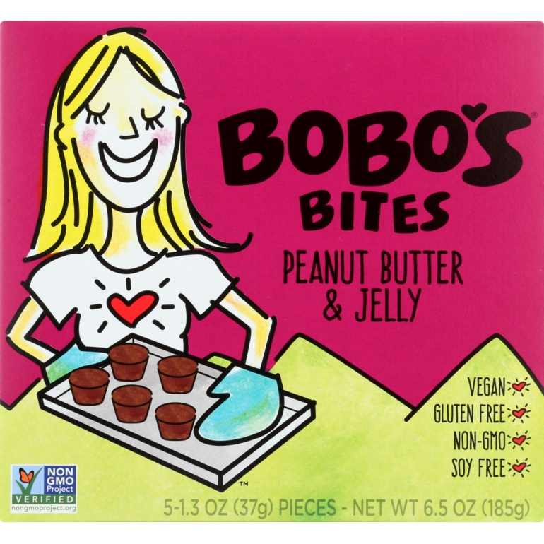 Bobo's Bites Peanut Butter and Jelly 5 Bars, 6.5 oz