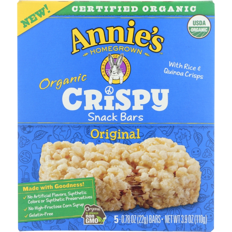 Organic Crispy Snack Bars Original, 3.9 oz
