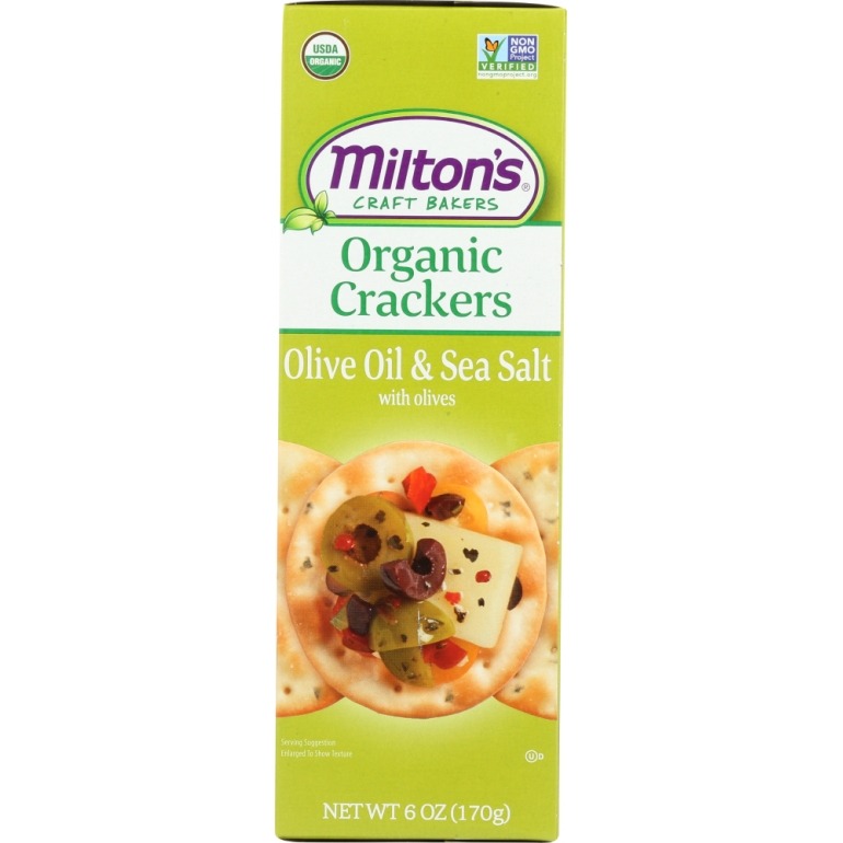 Organic Olive Oil & Sea Salt Crackers, 6 oz
