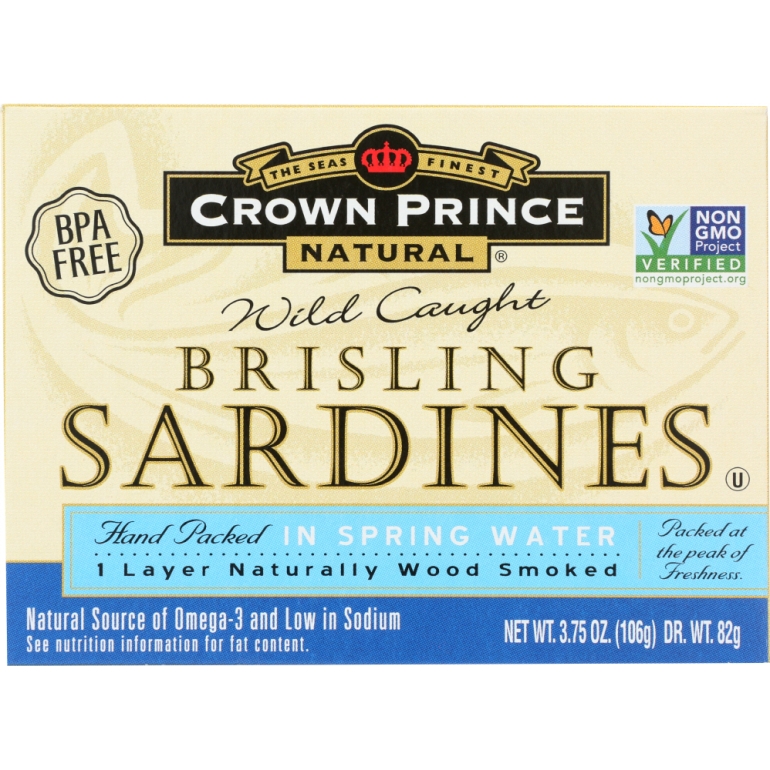 Brisling Sardines In Spring Water, 3.75 oz