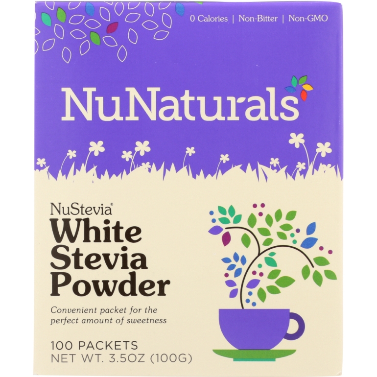 White Stevia Powder Sweetener 100, 100 pk