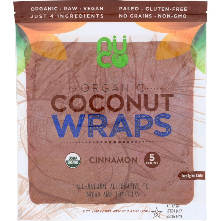 Organic Coconut Wraps Cinnamon, 2.47 oz