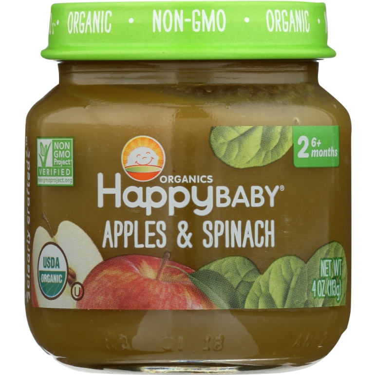 Stage 2 Apples and Spinach Baby Food, 4 oz