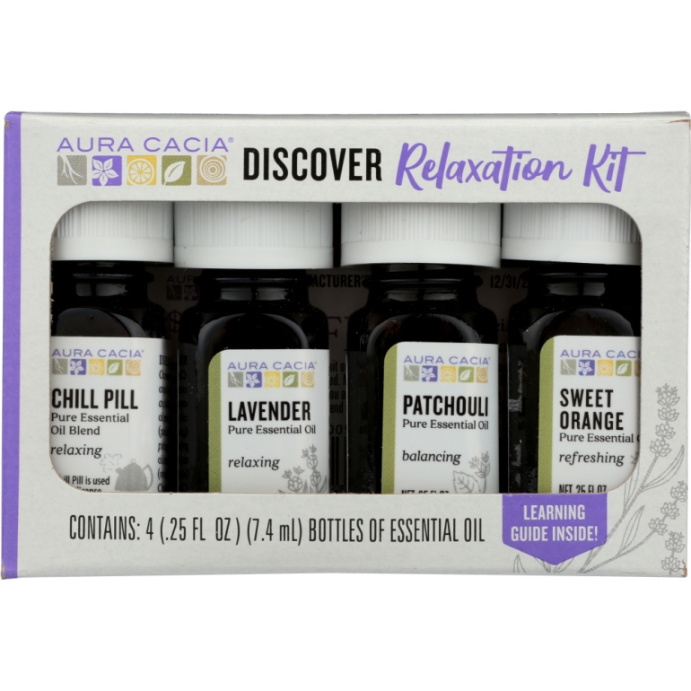 Essensial Oil Relaxation Kit Pack of 4, 0.25 oz