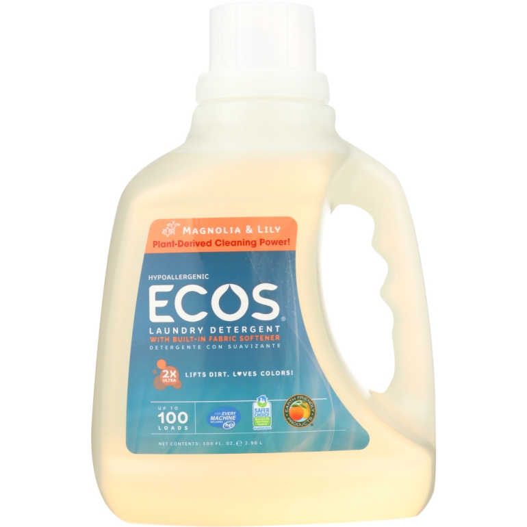 Ecos 2x Ultra Liquid Laundry Detergent Magnolia and Lily, 100 oz